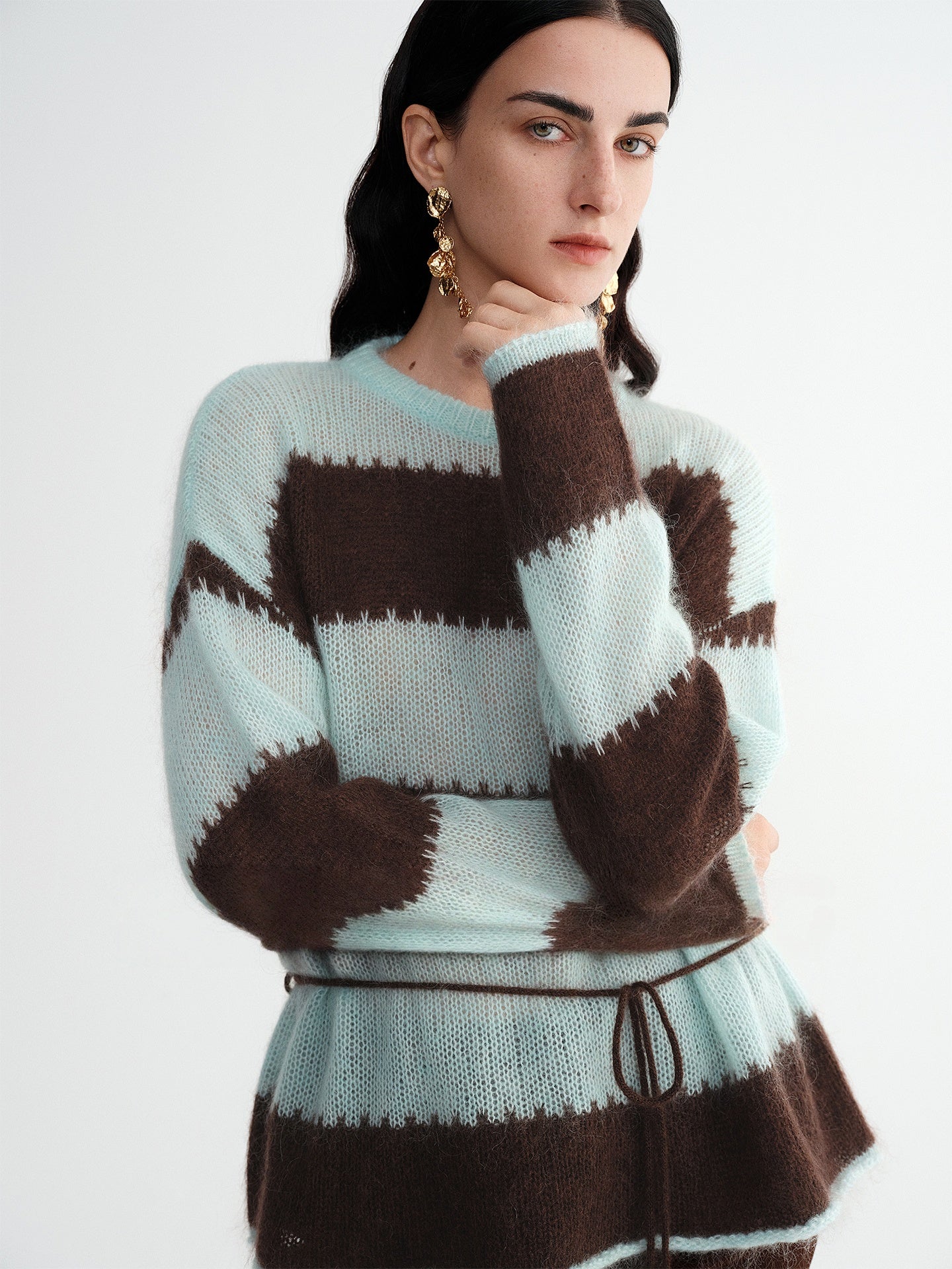 Soft Fuzzy Mohair & Merino Wool Pullover Sweater for Women | Cozy Fall Winter Knitwear