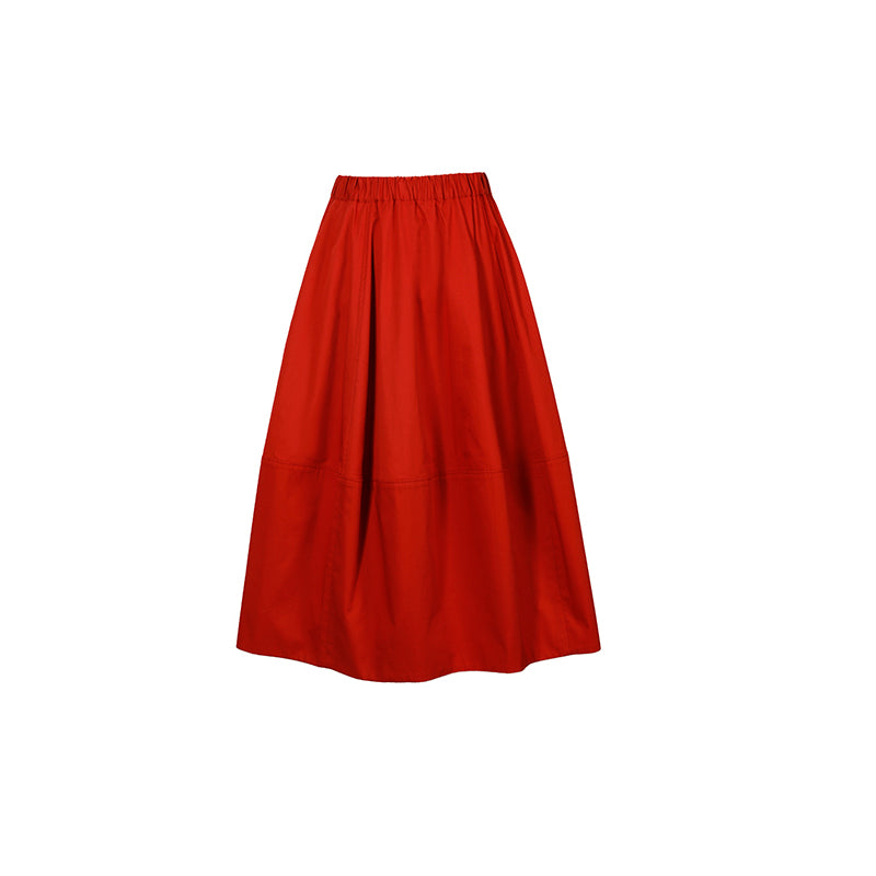 Timeless Fashion Essential – 3D Tailored 100% Cotton High-Waisted Balloon Skirt