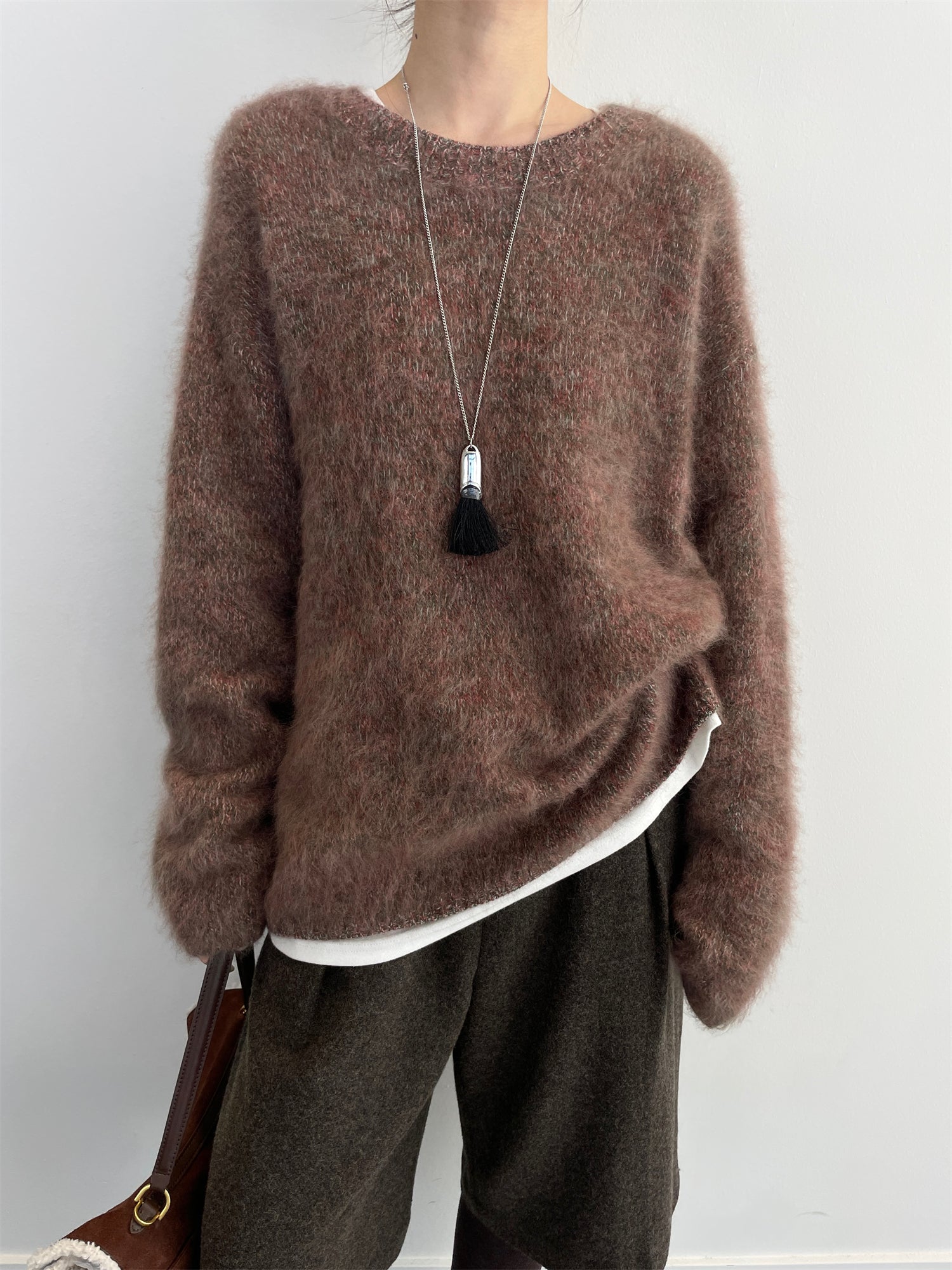 Women’s 100% Wool Hooded Sweater | Soft Brushed Knit Pullover with Loose Relaxed Fit for Winter