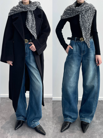 Women’s 100% Cotton Slim Fit Denim Jeans | Vintage Blue Sculpted Panel Scythe-Cut Design Pants