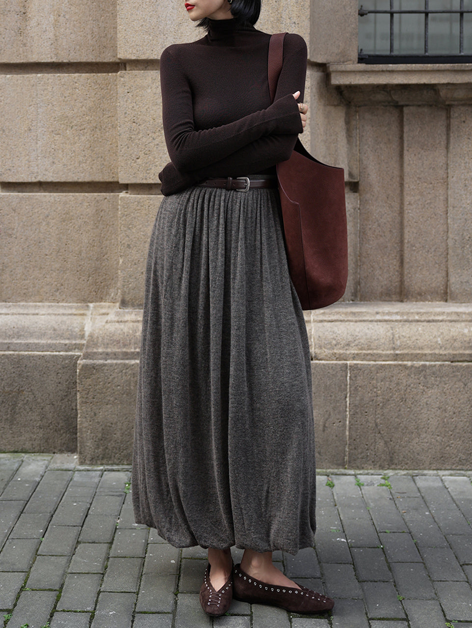 Featherlight Cashmere Wool Romantic Atmosphere Cake Top & Skirt Set – Ethereal, Elegant Layered Design