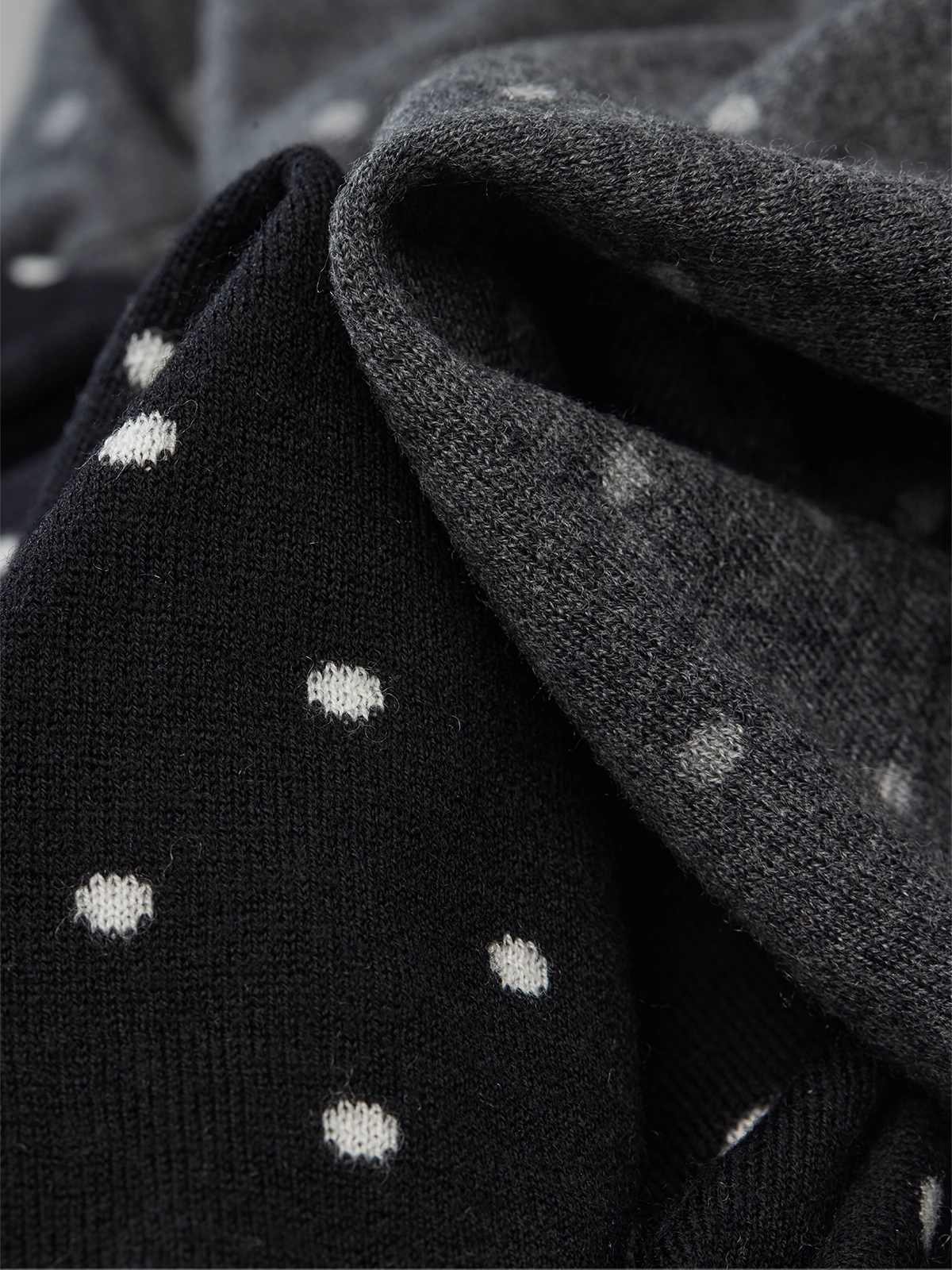 Vintage Double-Layer Jacquard Polka Dot Skirt | Mercerized Wool Knit Skirt