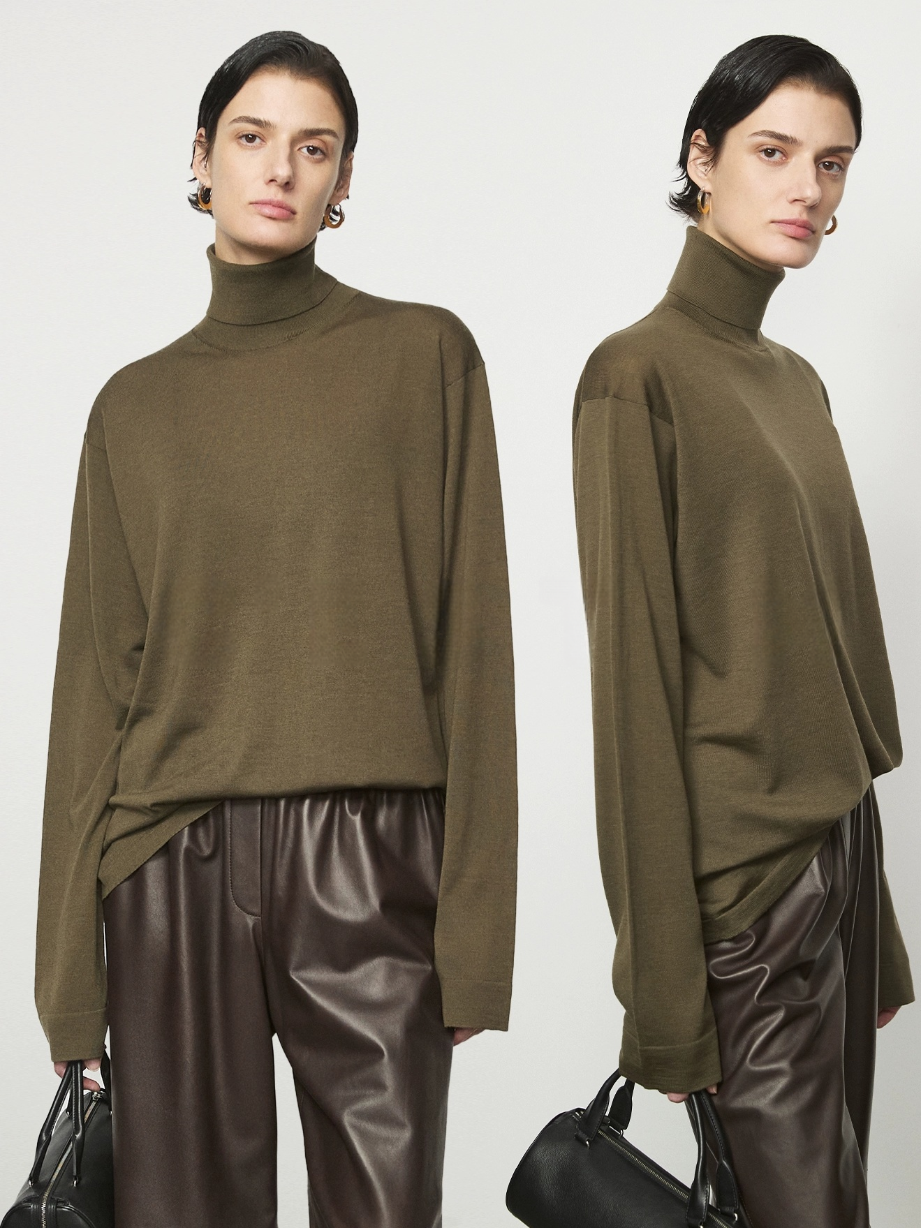 Women’s Heavyweight Pure Wool Turtleneck Sweater | Biella Superfine Merino, Relaxed Quiet-Luxury Fit