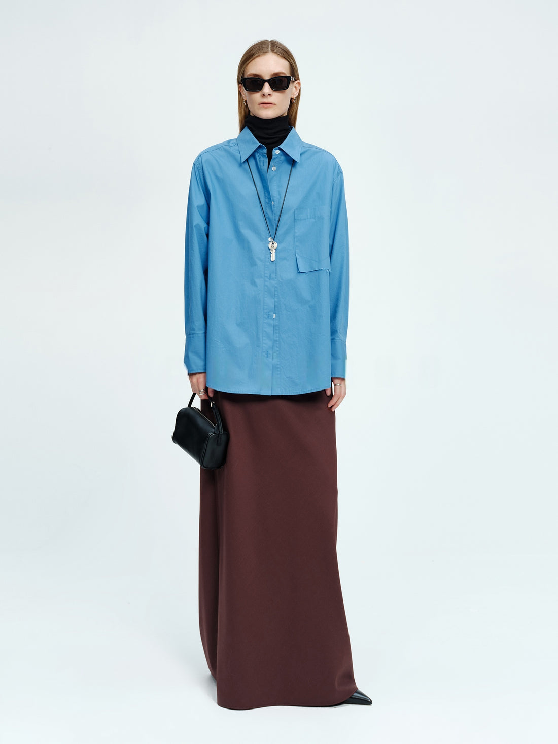 Japanese Washable 90S Fine Merino Wool Pencil Skirt | Elegant High-End Fishtail Hem Midi Skirt