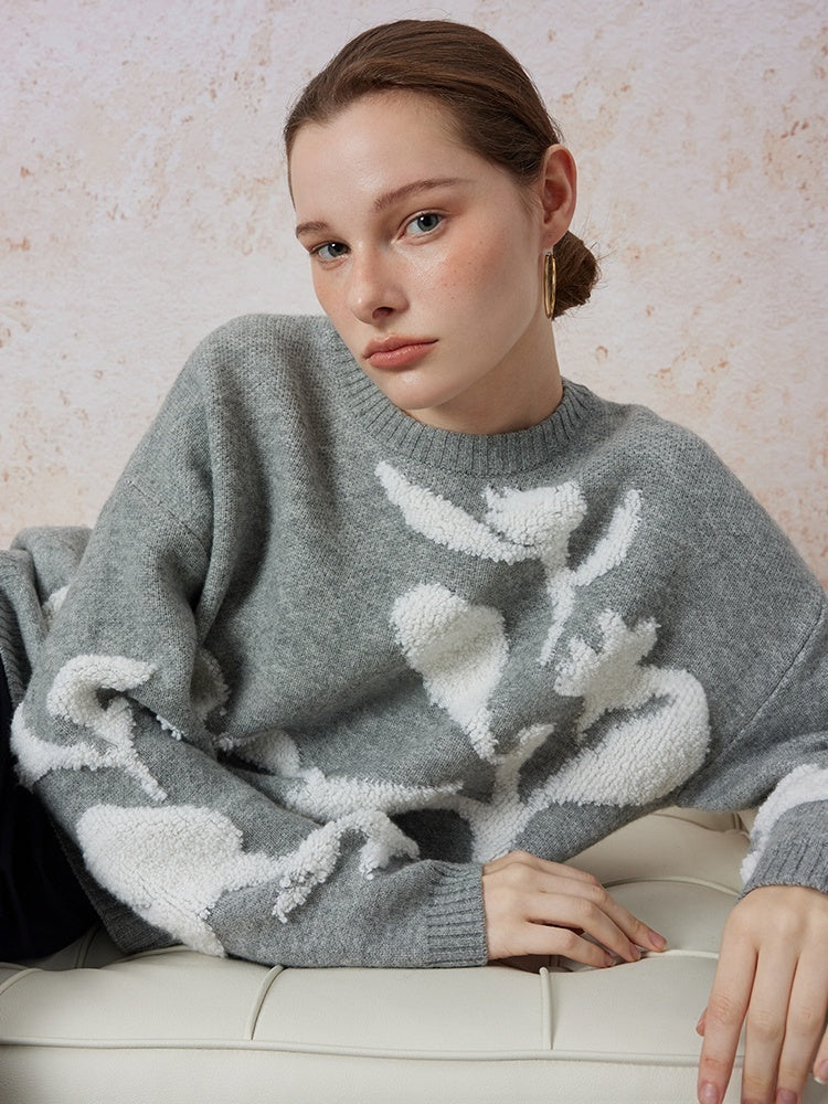 Designer Niche Wool Pullover | Loose-Fit Minimalist Sweater with Lazy Chic Style