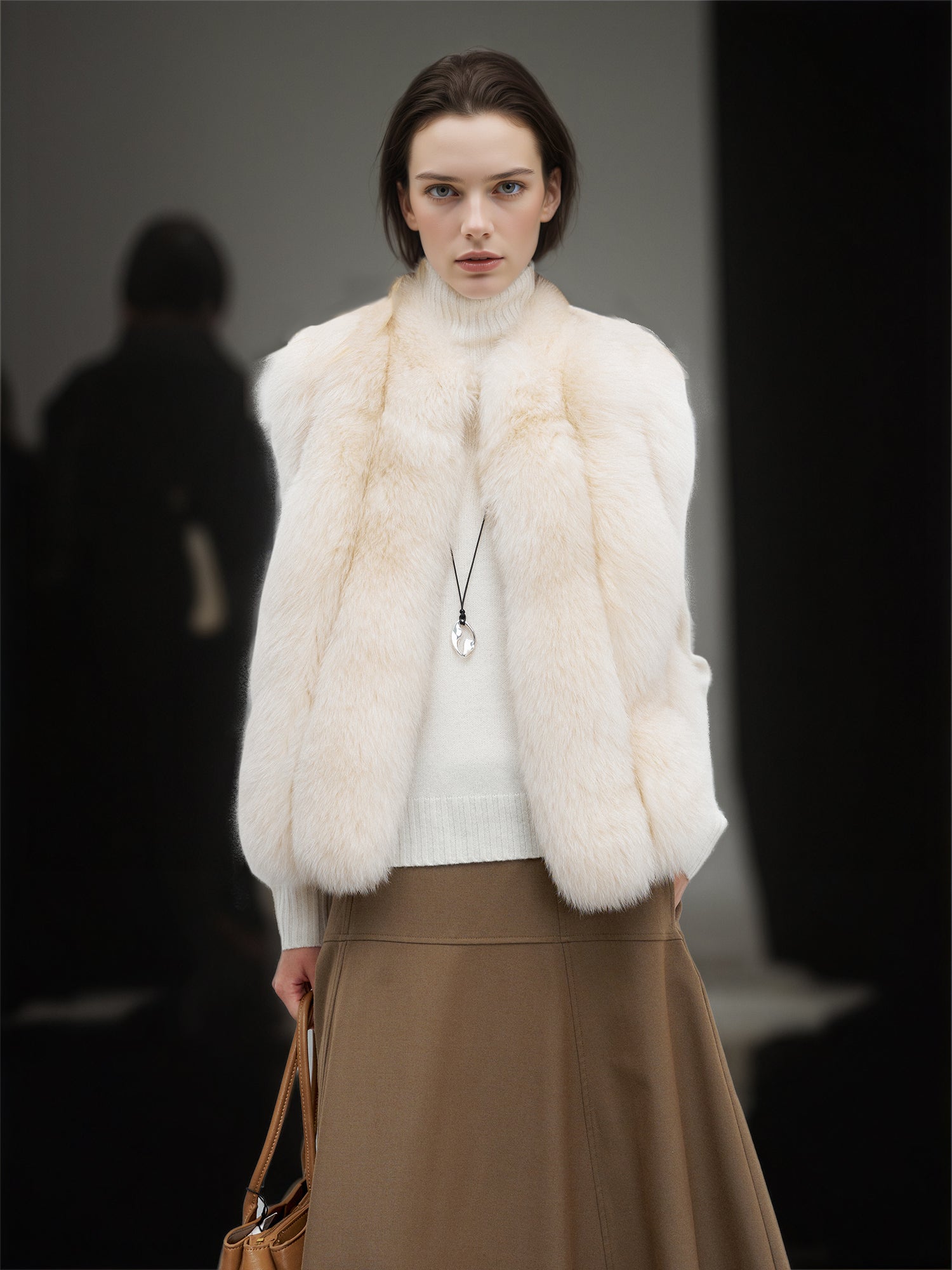 Women’s Fox Fur Vest | Stylish Short Winter Gilet Inspired by Finnish Saga Furs Design