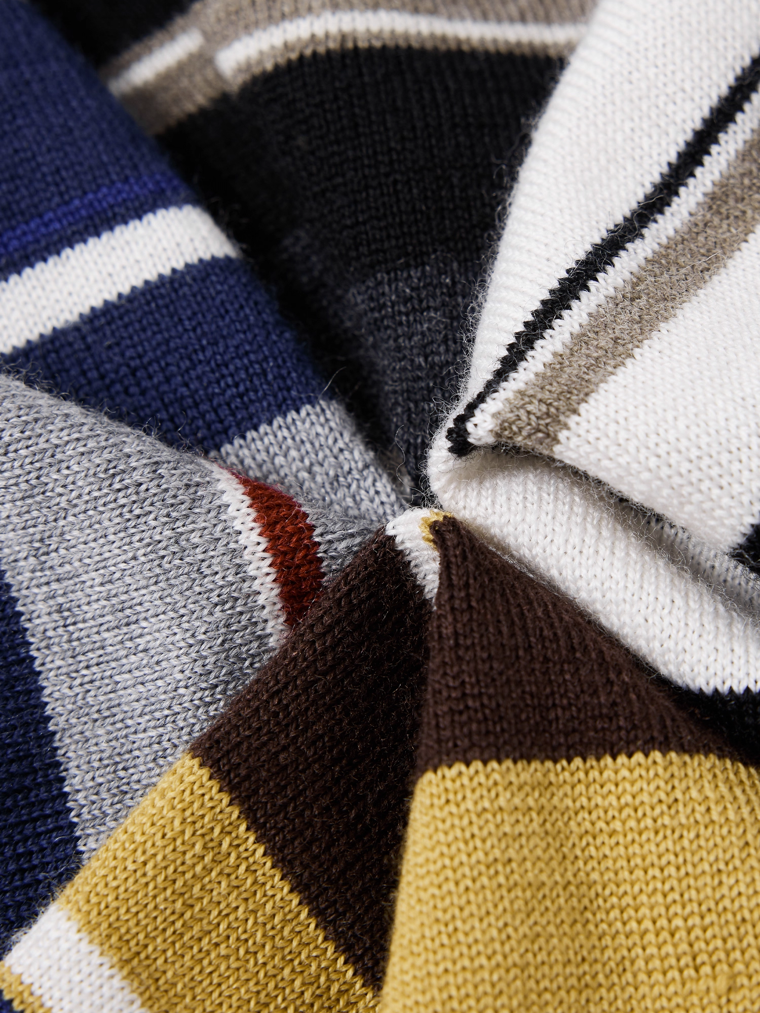 Washed Wool Striped Oversized Sweater for Women – Thick German-Style BIELLA Knit