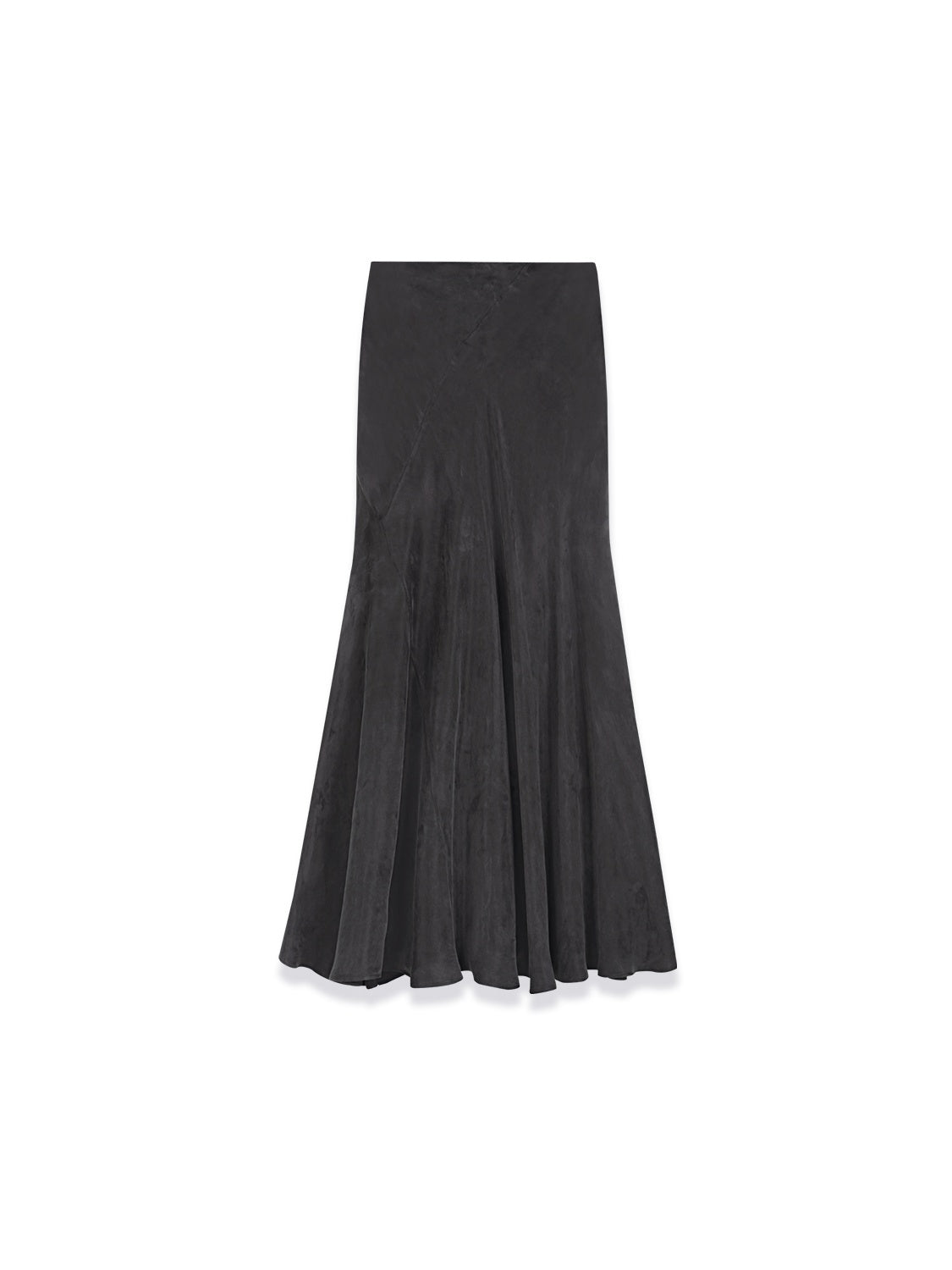 Matte Velvet-Like Copper Ammonia Fish Tail Midi Skirt - Soft Washed Comfort for All-Day Wear
