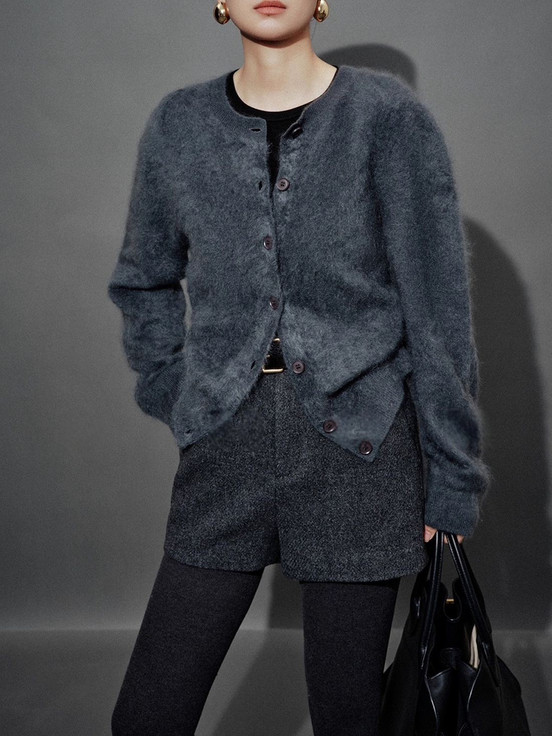 Premium 100% Washed White Cashmere Brushed Cardigan – Loose-Fit Knit Sweater for Women, Soft Multi-Color Cashmere Top