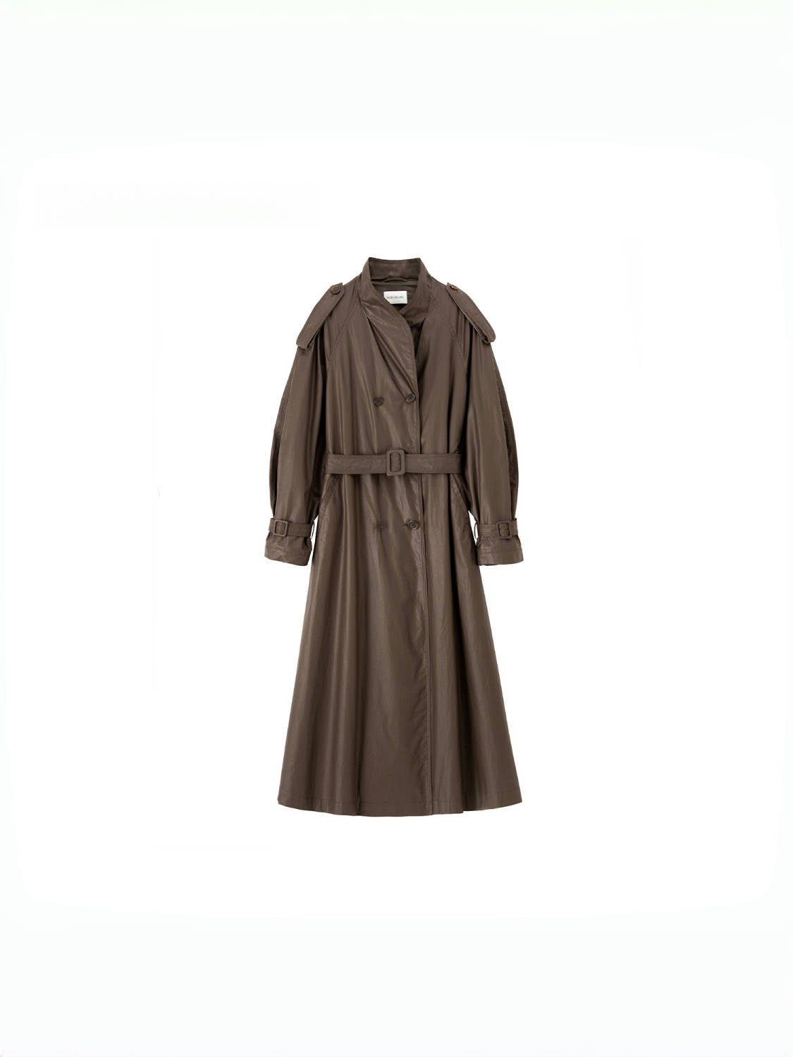 Minimalist Plaid Trench Coat – Lightweight Oil-Wax Cotton Coated Poplin Structured Outerwear