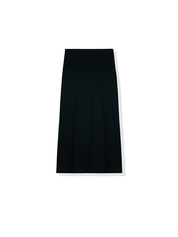 Japanese Washable 90S Fine Merino Wool Pencil Skirt | Elegant High-End Fishtail Hem Midi Skirt