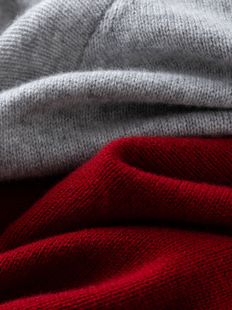 Christmas Collection Beaded Wool Sweater for Women – 100% Merino Wool Crewneck with Bow Detail