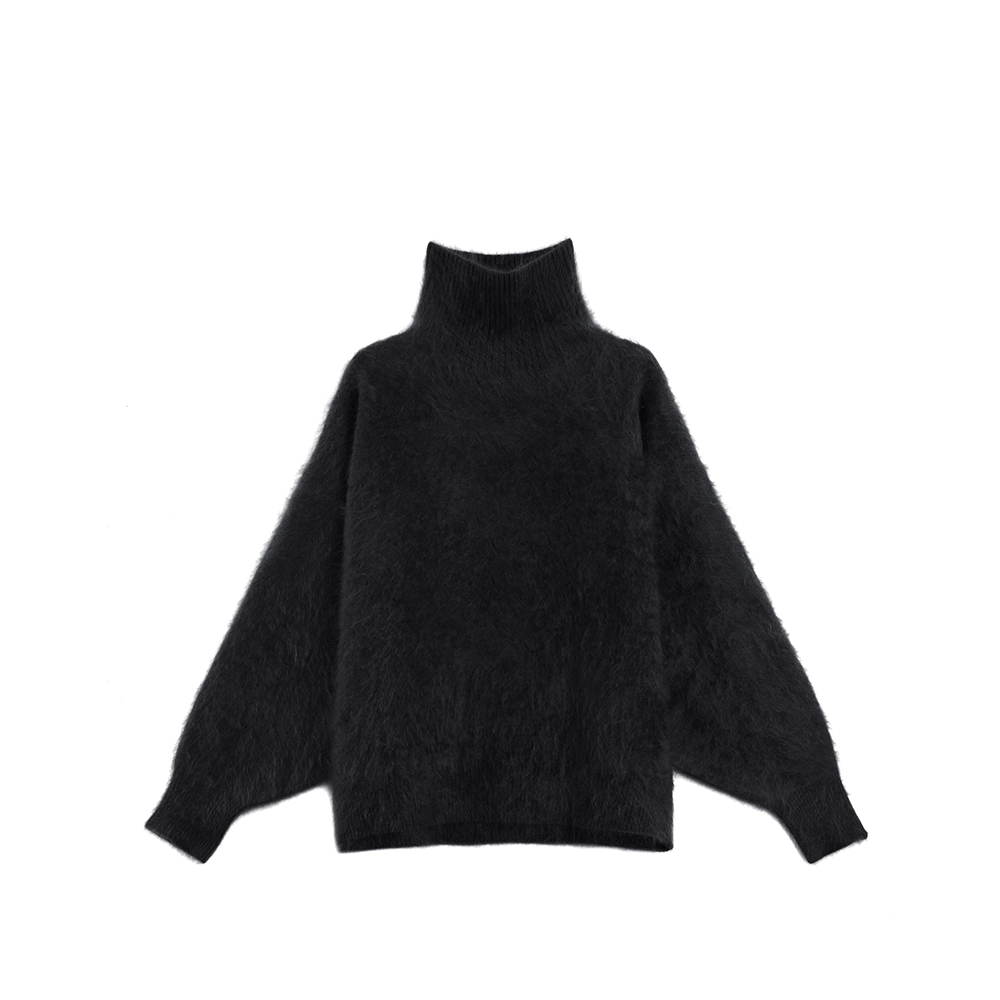 Heavyweight Brushed High-Neck Sweater for Women | Plush Fleece-Like Texture Winter Knit Pullover