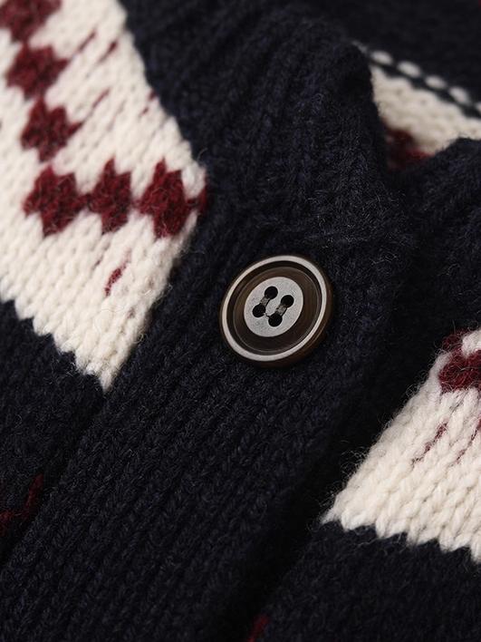 100% Wool Vintage Knit Cardigan for Women — Cozy Autumn Winter Sweater