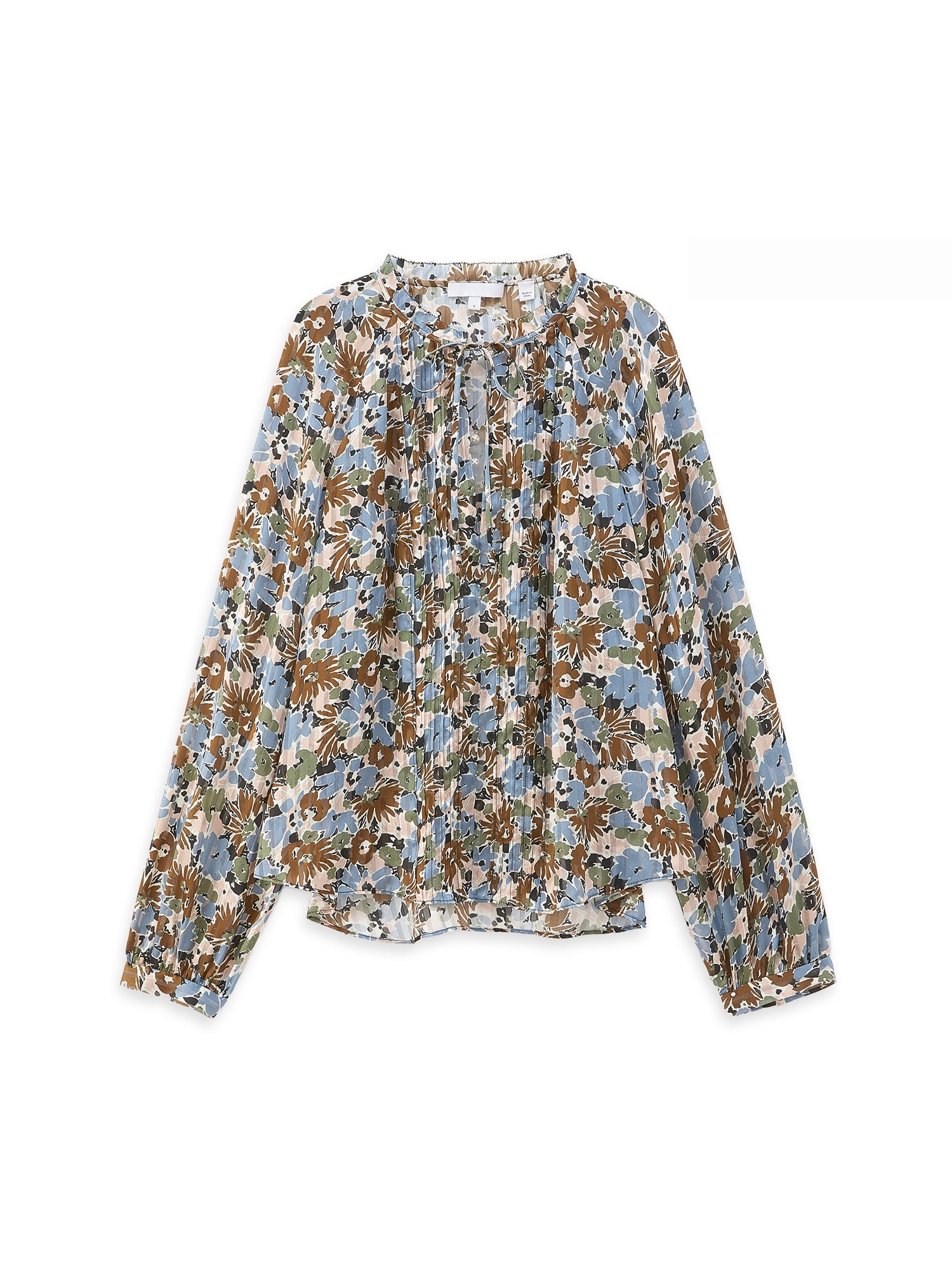 Blooming Floral" Skin-Friendly Breathable Silk Jacquard Print Country-Style Shirt/Skirt Set