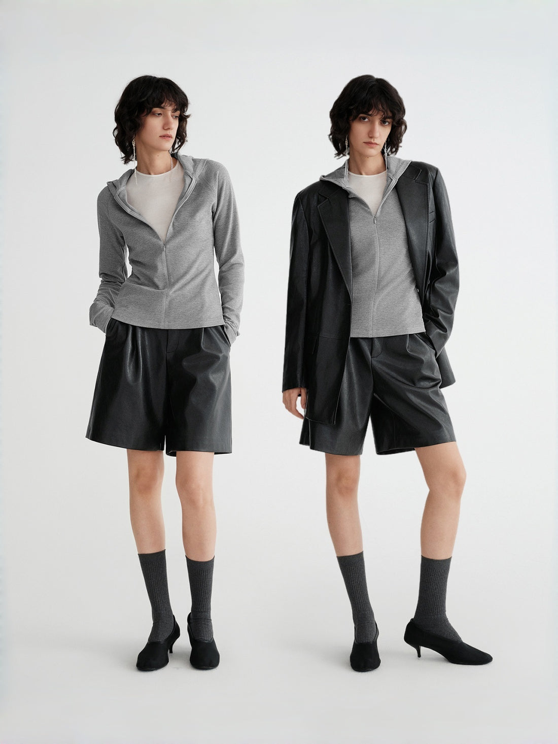 Modern Chic PU Leather Blazer | Slim-Fit Structured Jacket with Sleek Minimalist Silhouette