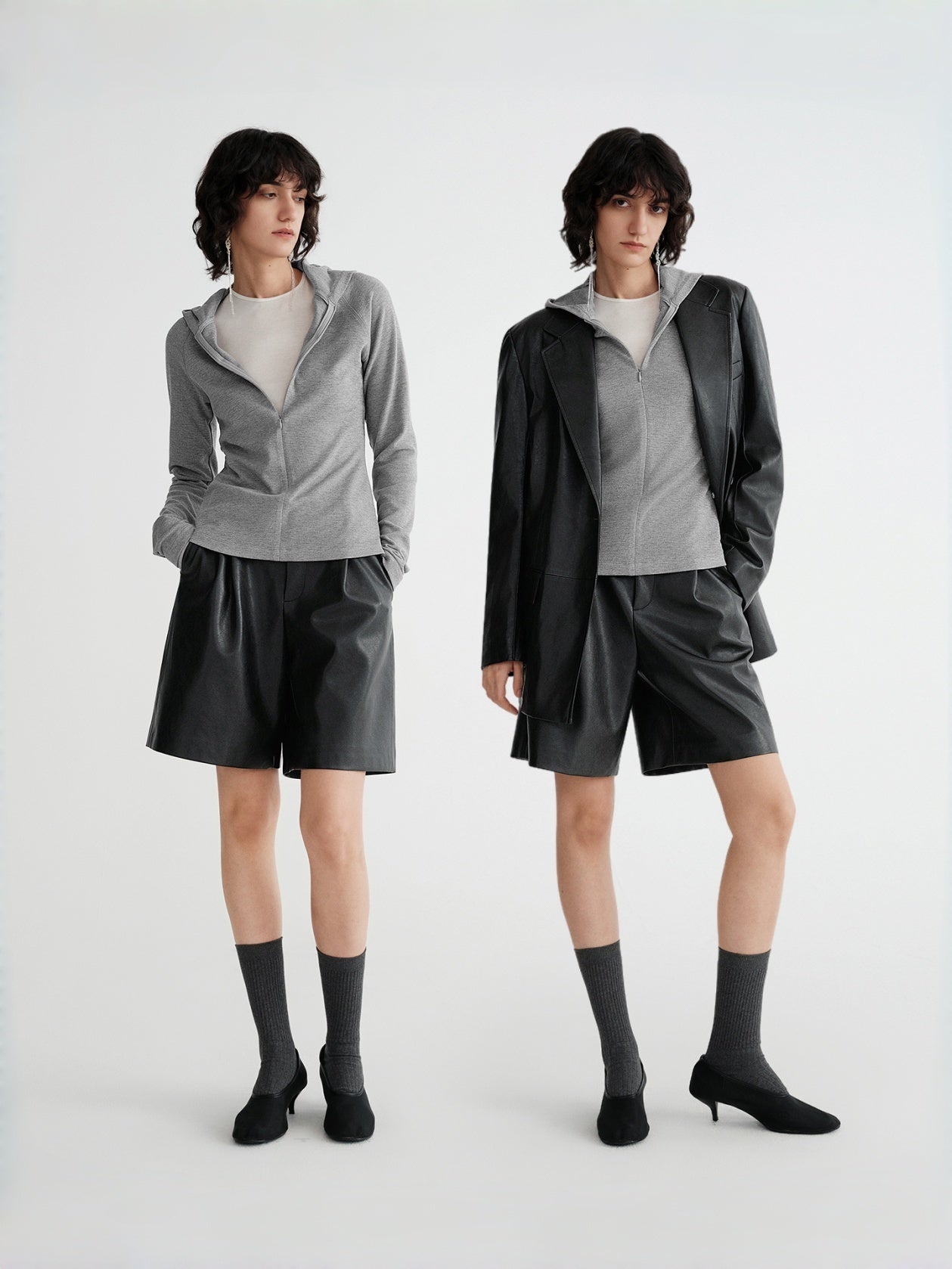 Modern Chic PU Leather Blazer | Slim-Fit Structured Jacket with Sleek Minimalist Silhouette