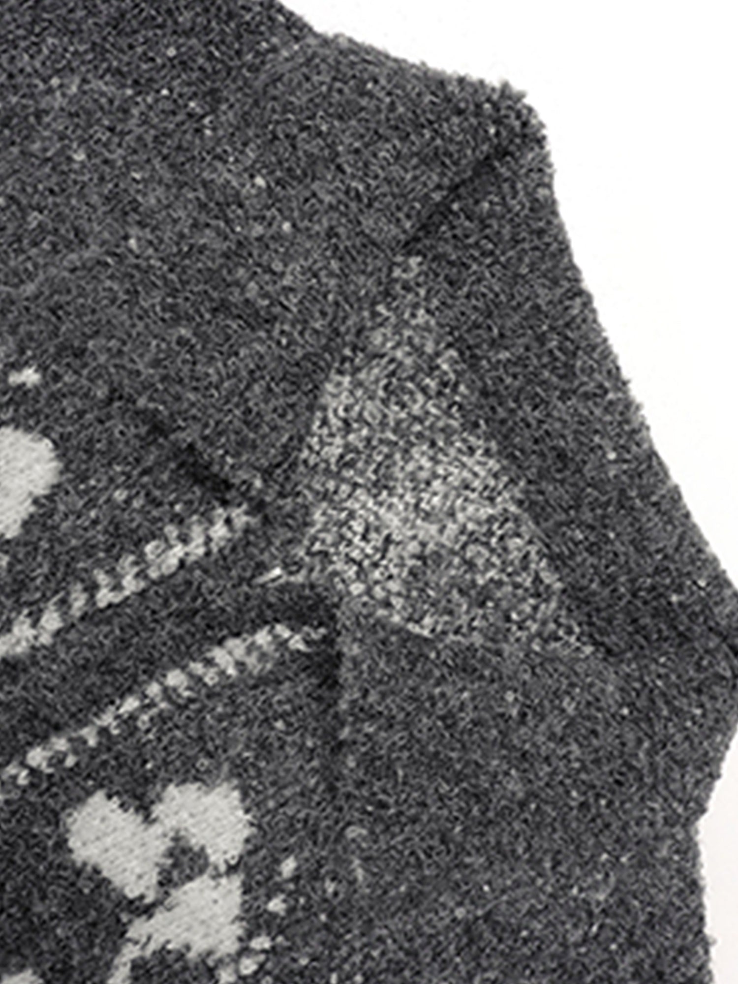 Women’s Wool-Blend Fair Isle Geometric Knit Sweater Jacket – Vintage Stand Collar Fall Winter Cardigan