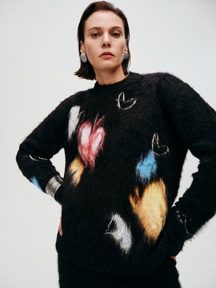 Alpaca Wool Butterfly Jacquard Cardigan & Sweater – Winter Lazy Knit (Sold Separately)
