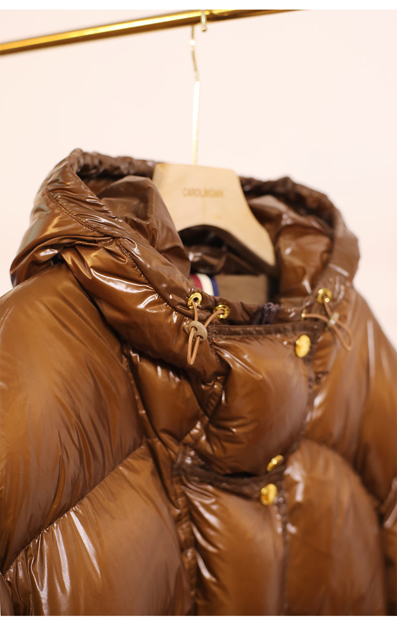 Double-Filled 90% White Duck Down Puffer Coat & Skirt Set – Thick Winter Outfit for Women