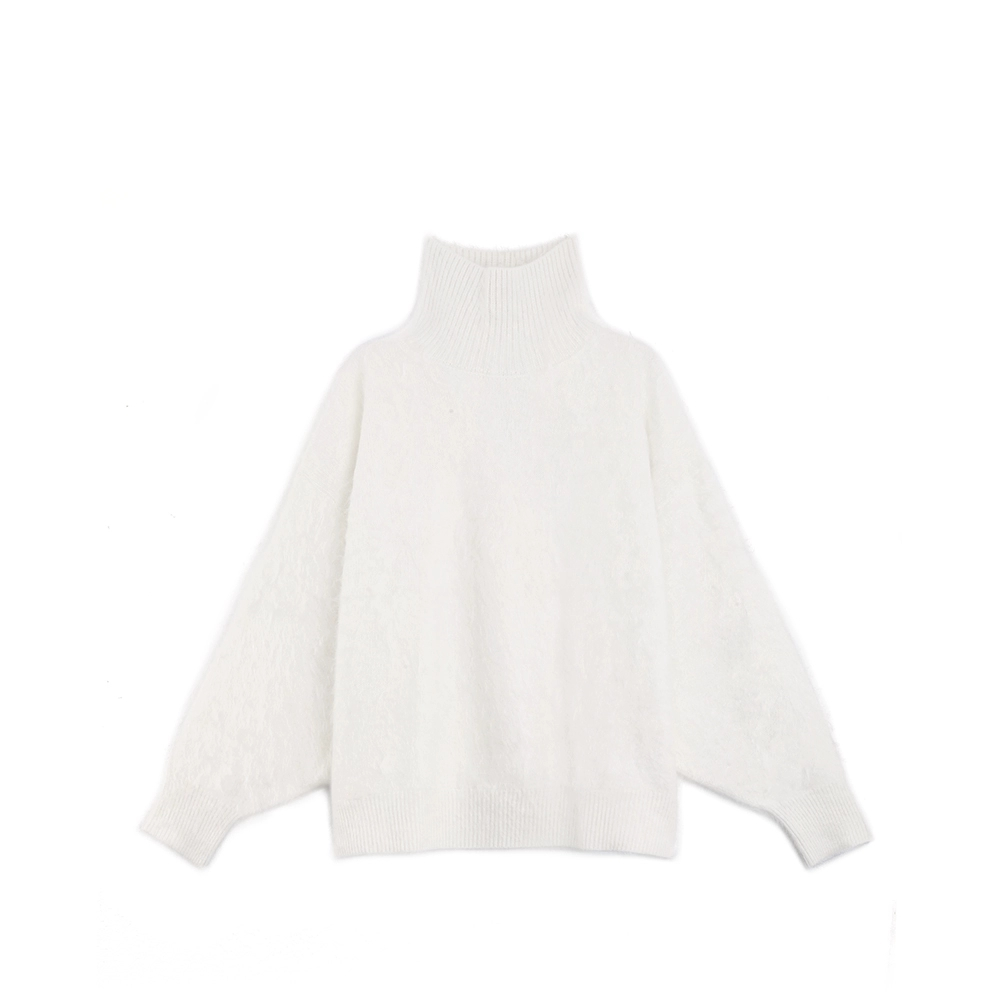 Heavyweight Brushed High-Neck Sweater for Women | Plush Fleece-Like Texture Winter Knit Pullover