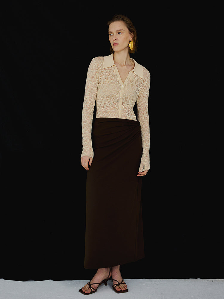 Exquisite Lace Hollow-Out Shirt | Lightweight 3D Embroidered Classic Collared Blouse for Effortless Elegance