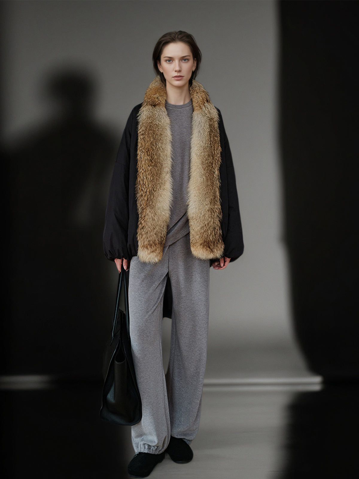 Hungarian White Goose Down Parka with Detachable Fur Trim (Raccoon/Fox) – Snow Mountain Style Winter Coat