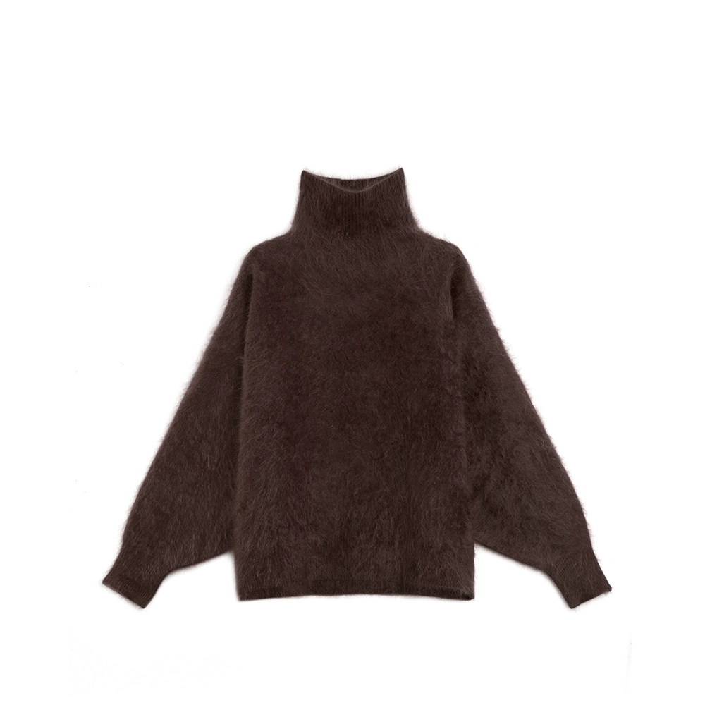 Heavyweight Brushed High-Neck Sweater for Women | Plush Fleece-Like Texture Winter Knit Pullover