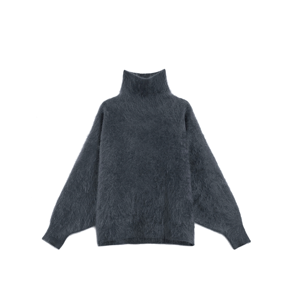 Heavyweight Brushed High-Neck Sweater for Women | Plush Fleece-Like Texture Winter Knit Pullover