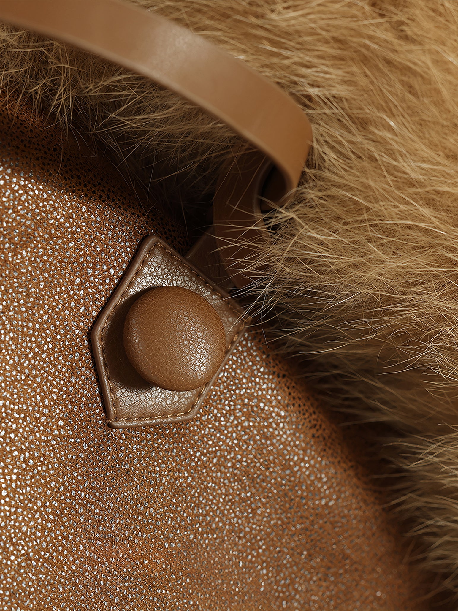 Lightweight Stretch Suede Jacket for Women – 90% White Goose Down with Natural Fox Fur Trim