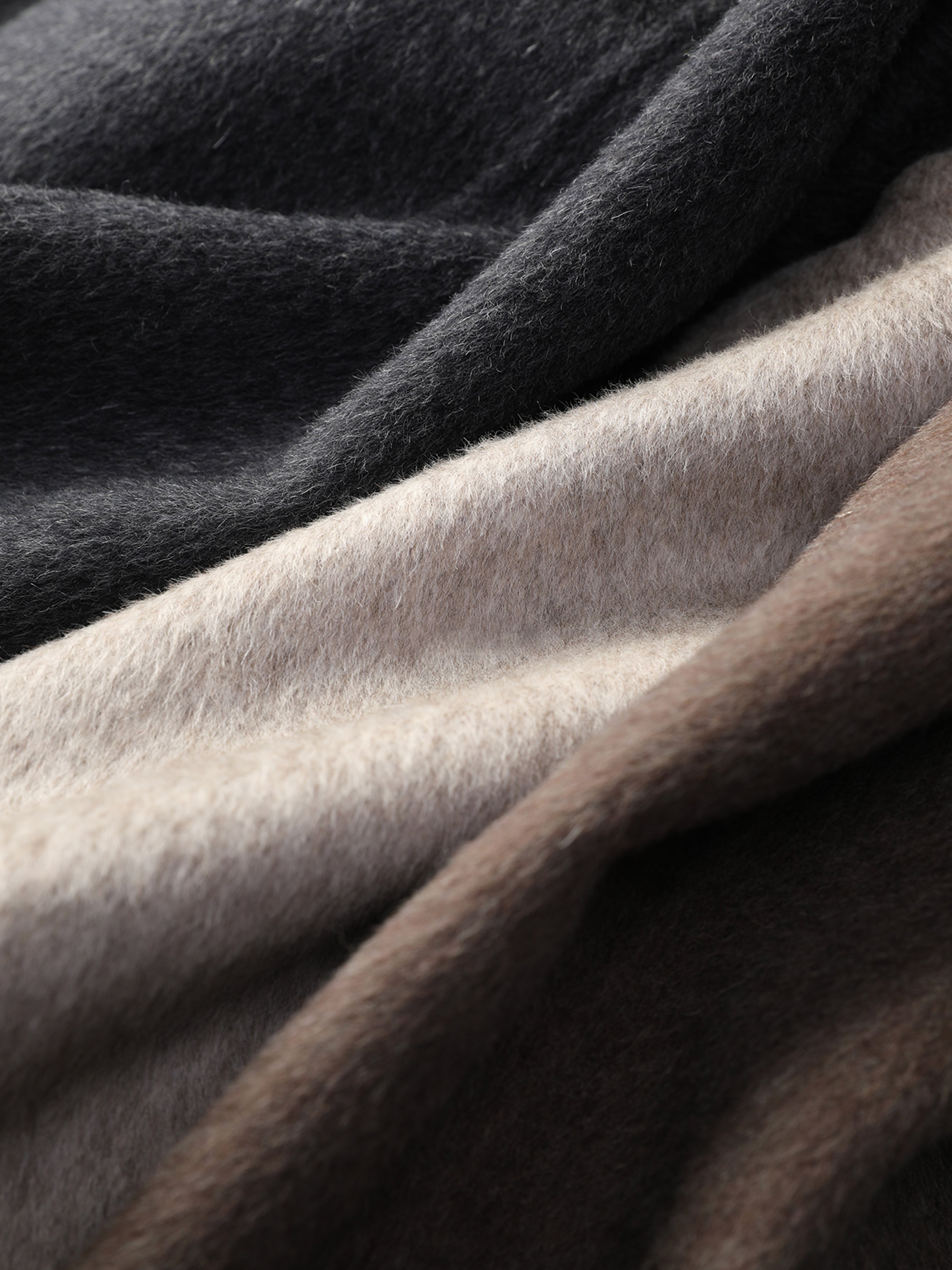 Tailored Wool, Camel & Yak Hair Coat with Complimentary Triangle Scarf – Old Money Style Double-Faced Wool Overcoat for Women Fall/Winter