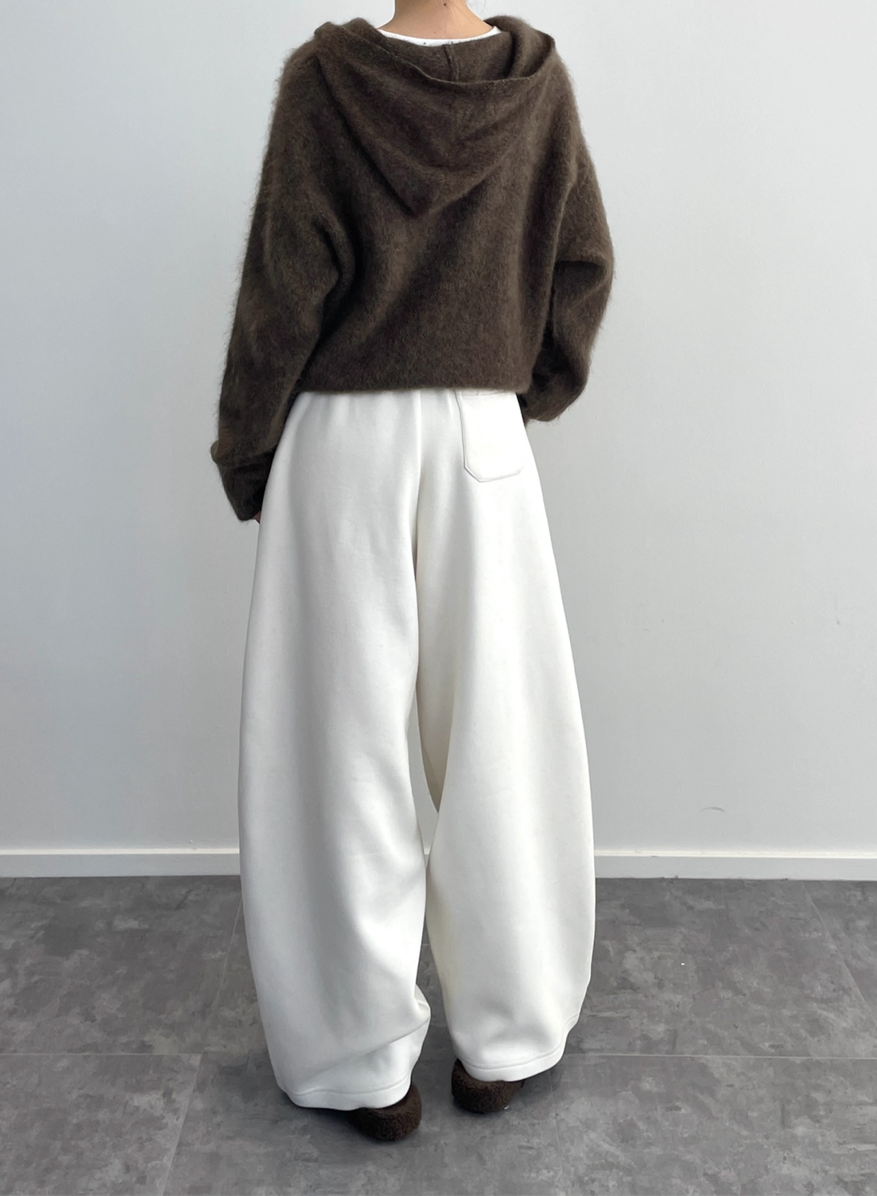 Women’s Acetate Wool Wide-Leg Pants | Fleece-Lined Loose Fit Woolen Trousers for Winter