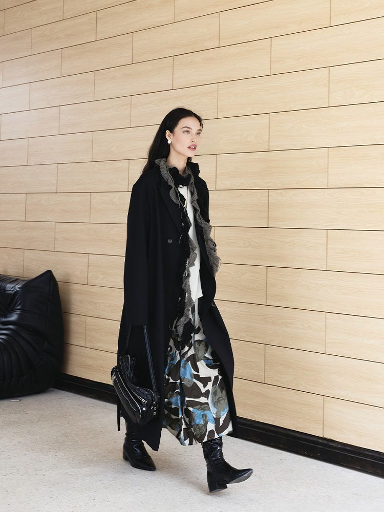 Unique Asymmetric Print Skirt | Slimming A-Line Midi Skirt with Flared Silhouette for Autumn