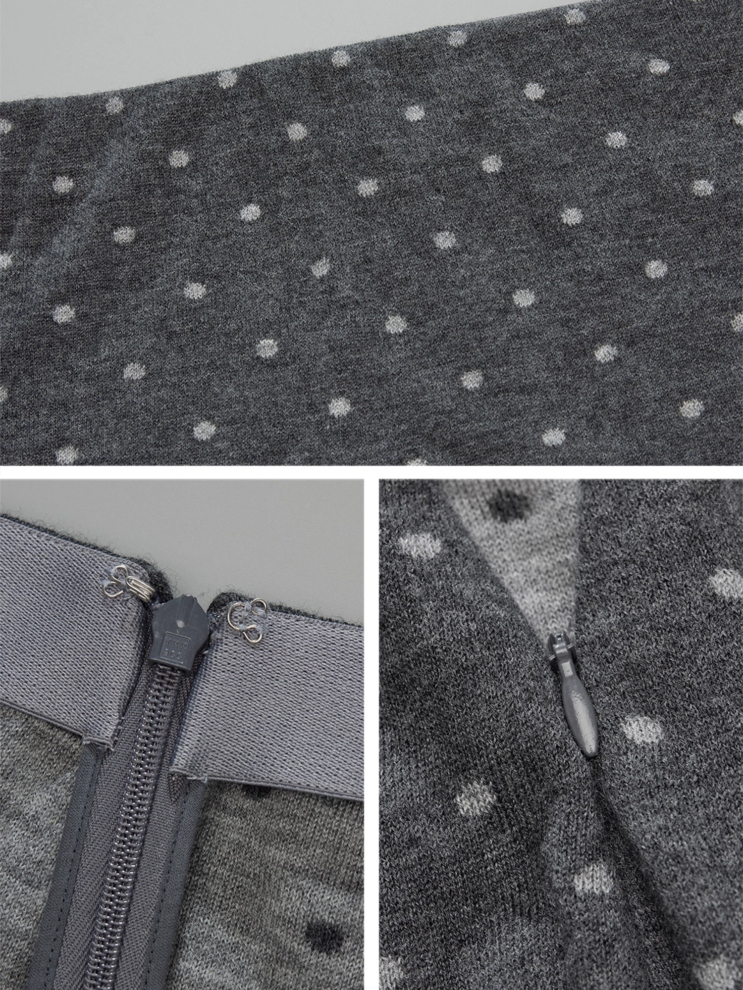 Vintage Double-Layer Jacquard Polka Dot Skirt | Mercerized Wool Knit Skirt