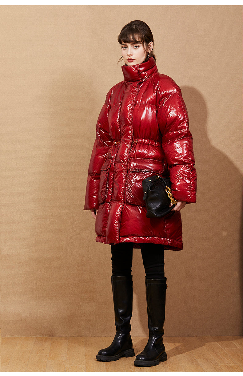 Nordic-Inspired Double-Filled 90% White Duck Down Coat & Skirt Set – Extra-Warm Luxe Winter Outfit for Women