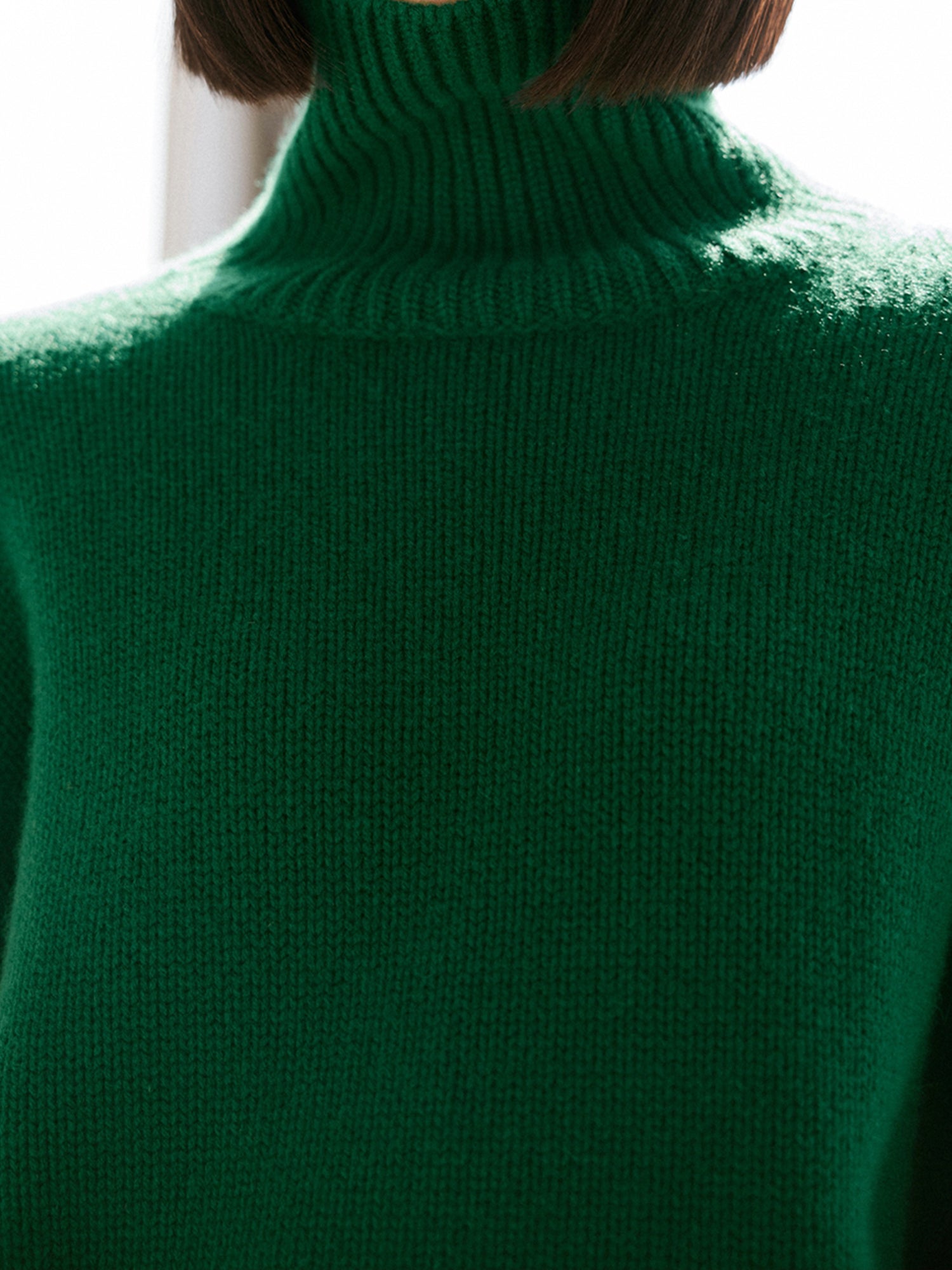 Soft 100% Cashmere Turtleneck Sweater – Vintage Rib-Knit, Thick & Warm in Festive Red-Green Palette