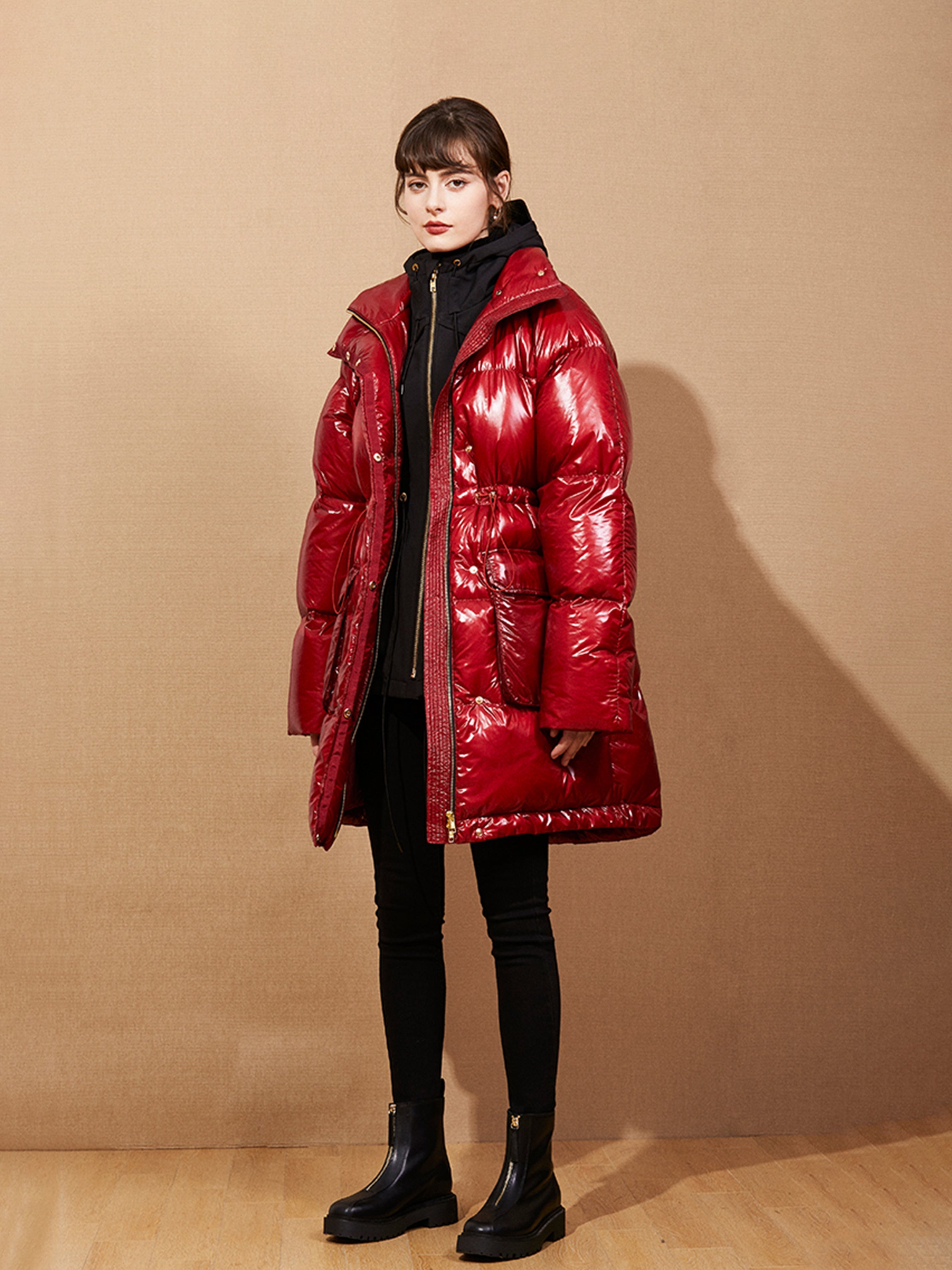 Nordic-Inspired Double-Filled 90% White Duck Down Coat & Skirt Set – Extra-Warm Luxe Winter Outfit for Women