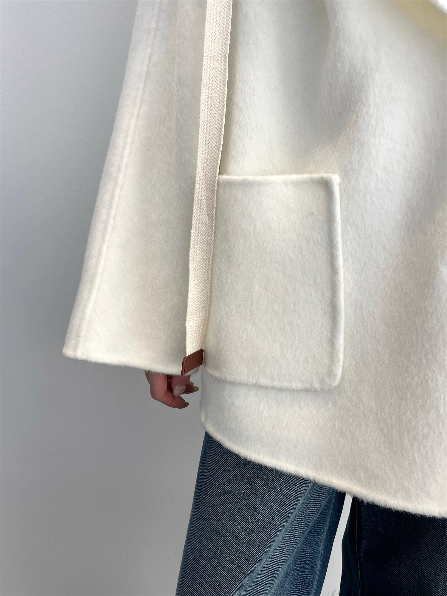 Women’s 100% Wool Hooded Coat | Loose Fit Double-Faced Woolen Cocoon Overcoat