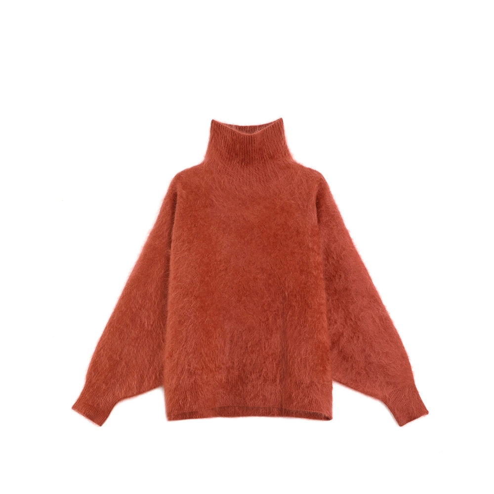 Heavyweight Brushed High-Neck Sweater for Women | Plush Fleece-Like Texture Winter Knit Pullover