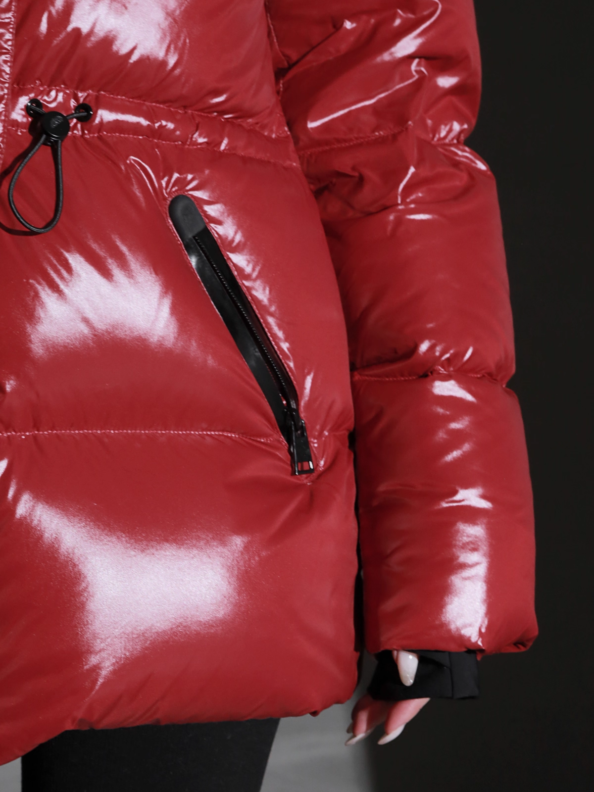 Glossy Hooded Down Jacket for Women | Water-Repellent Windproof Insulated Short Puffer Coat