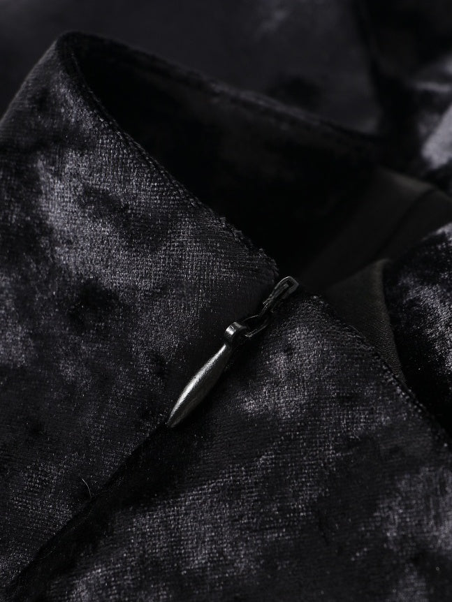 Luxury 100% Acetate Diamond-Velvet Skirt for Women — Bias-Cut Draped Fishtail French-Style Midi Skirt