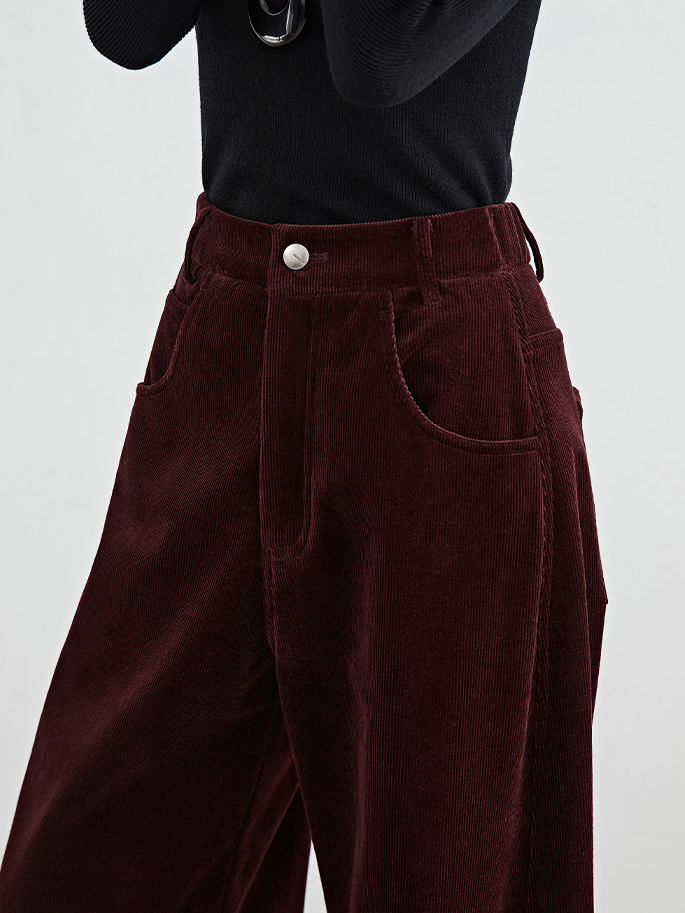 Women's Fleece-Lined Corduroy Wide-Leg Pants – Fall/Winter Tall Extended Scythe Trousers, Trending on INS
