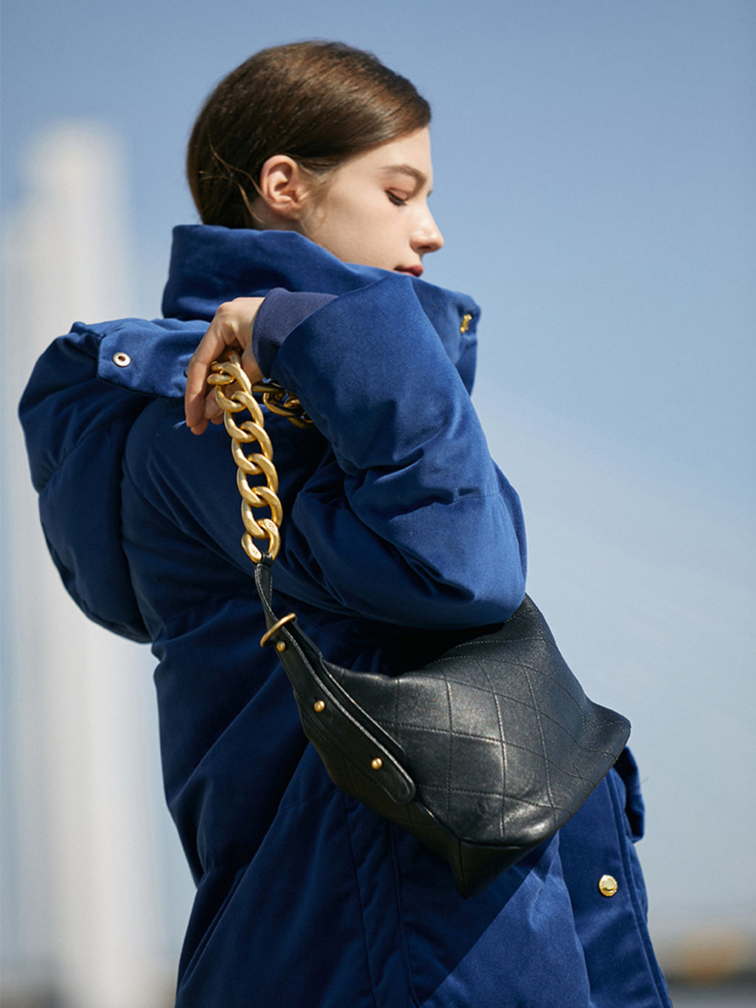 Low-Key Luxe Italian-Design Velvet Down Coat for Women | Long Thickened 90% Down Jacket