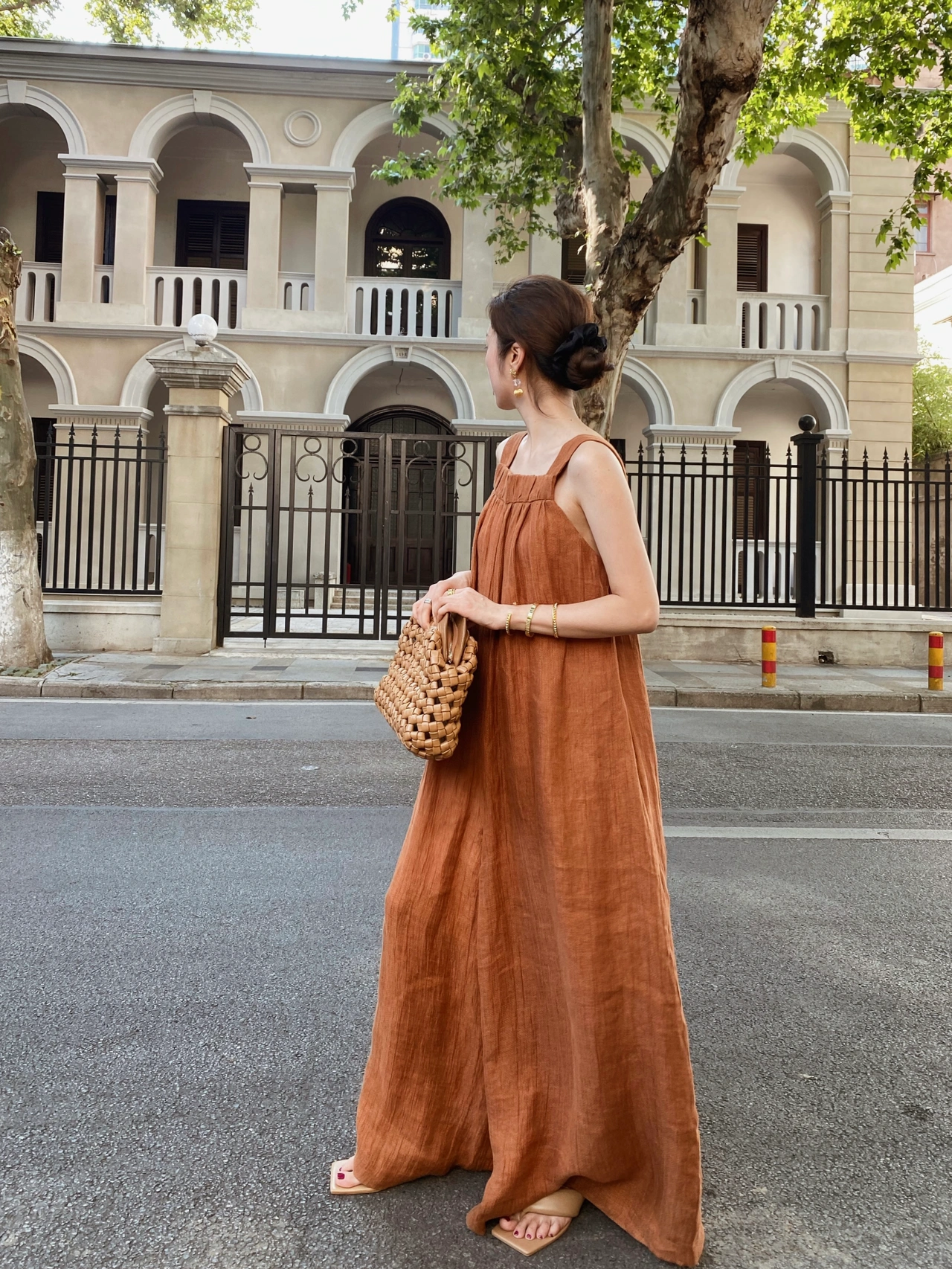 Women’s Summer Linen Wide-Leg Jumpsuit – 2025 Lightweight High-End One-Piece Outfit