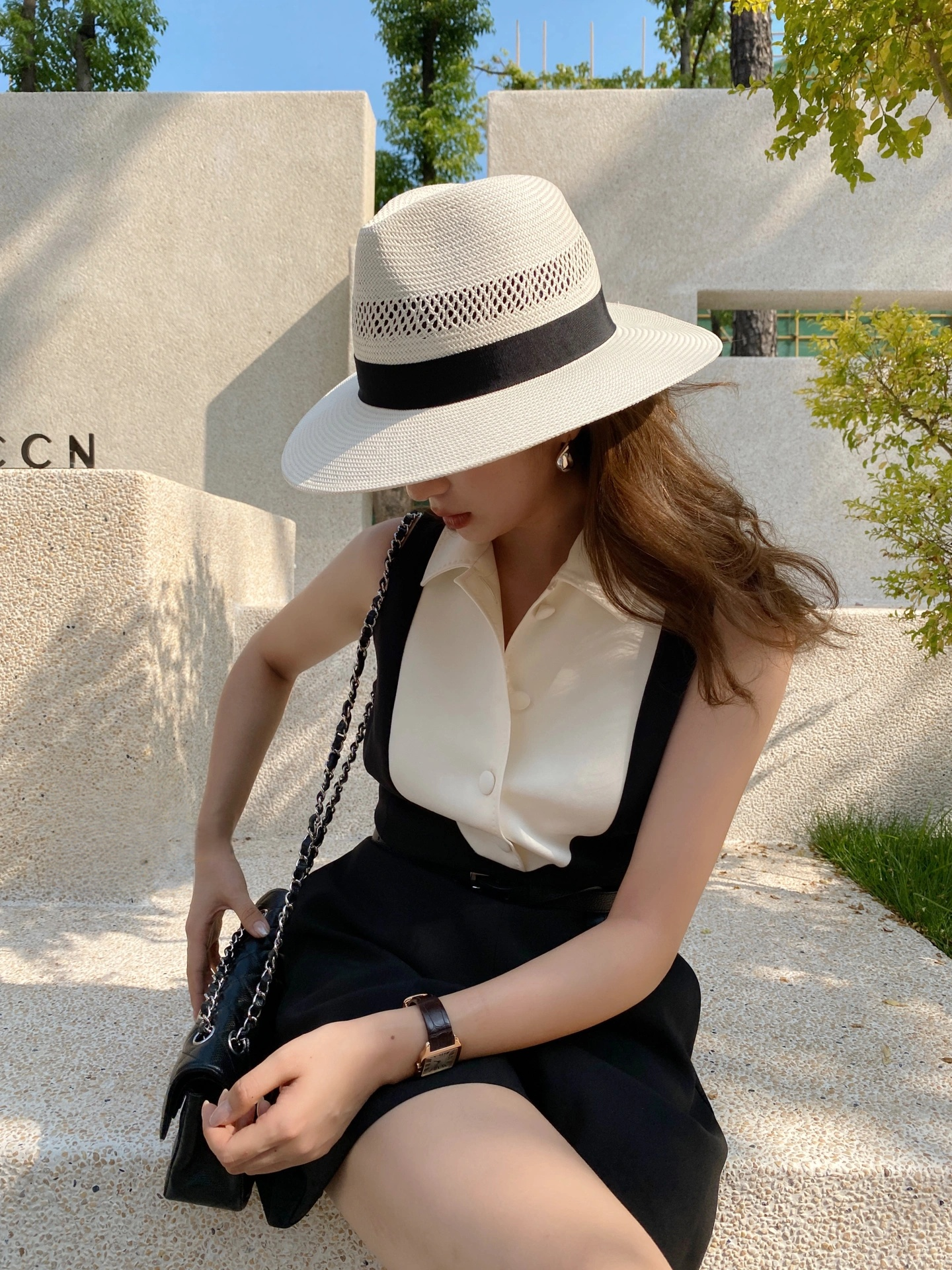 Spring Summer Sleeveless Patchwork Dress for Women – Slim Fit, Elegant, Age-Reducing Design